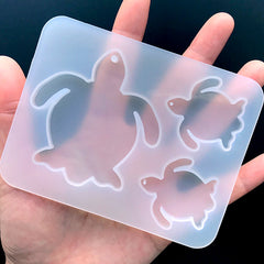 Sea Turtle Silicone Mold (3 Cavity) | Marine Life Mold | Cute Animal Charm Making | Resin Mould Supplies