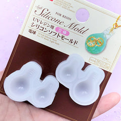3D Miniature Bulb Silicone Mold (2 Cavity) | Kawaii UV Resin Jewelry DIY | Soft Clear Mold | Resin Craft Supplies