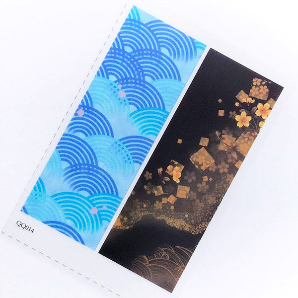 Wagara Clear Film Sheet | Wave Crest and Floral Embellishment for Resin Craft | Japanese Pattern Resin Inclusions | Resin Filler