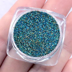 Bling Bling Glitter Powder | Iridescent Glittery Powder | Holographic Filling Materials for Resin Crafts (Blue Green Teal / 0.2mm / 2.5g)