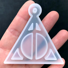 Triangle and Circle Silicone Mold | Geometry Resin Charm Making | Clear Mold for Resin Jewelry DIY (61mm x 61mm)