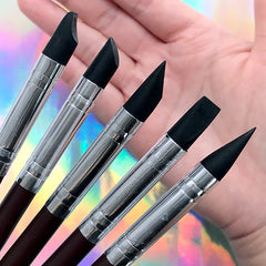 Silicone Shaper Brushes for Clay Modeling (Large / Set of 5 pcs) | Polymer Clay Sculpting Tools | Carving Tool | Clay Art Doll DIY