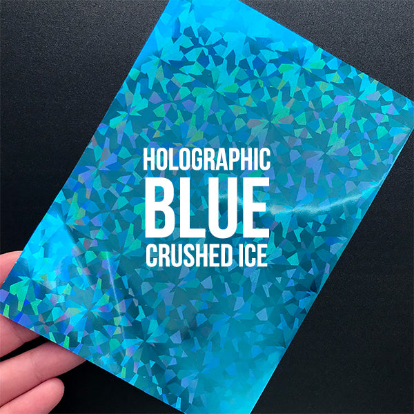 HOLOGRAPHIC BLUE CRUSHED ICE Metallic Foil Transfer Sheet