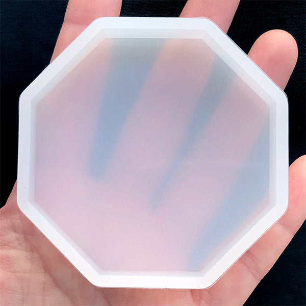 Octagon Silicone Mold | Small Coaster Mold | Geometry Flexible Mold | Clear Geometric Mould for UV Resin | Epoxy Resin Craft Supplies (65mm x 65mm)
