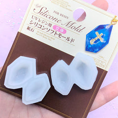 3D Gemstone Silicone Mold (2 Cavity) | Faceted Gem Soft Mold | UV Resin Jewellery Making | Resin Craft Supplies