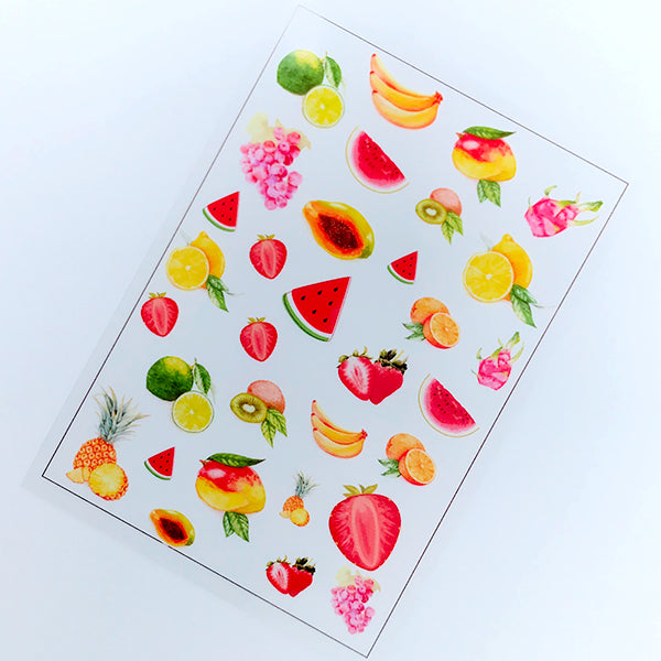 Assorted Fruit Clear Film Sheet for Resin Crafts | Banana Kiwi Mango Lime Dragon Fruit Pitaya Lemon Watermelon Strawberry Grape Pineapple Embellishments