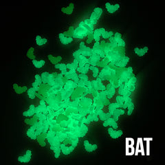 Glow in the Dark Halloween Bat Polymer Clay Slices | Dollhouse Sweet Toppings | Creepy Cute Shaker Charm Bits | Kawaii Goth Resin Inclusions (5 grams)
