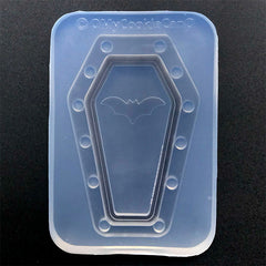 Gothic Coffin Shaker with Bat Silicone Mold | Halloween Shaker Charm DIY | Resin Accessories Making (51mm x 79mm)