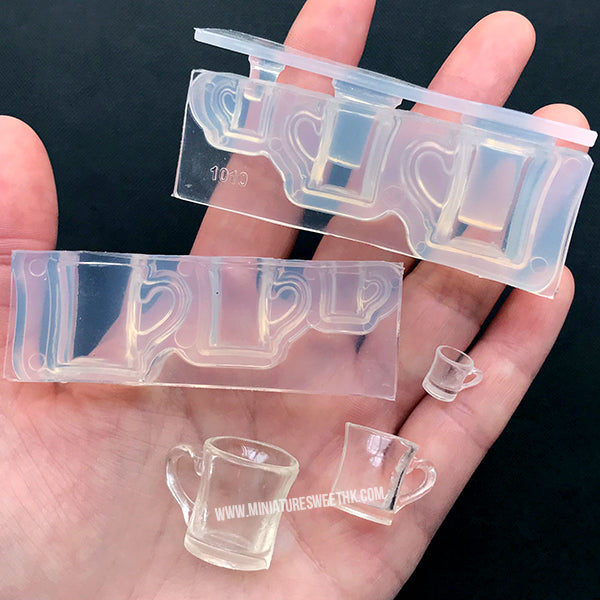 3D Dollhouse Coffee Mug Silicone Mold (3 Cavity) | Miniature Drink Mak |  MiniatureSweet | Kawaii Resin Crafts | Decoden Cabochons Supplies