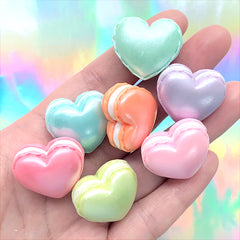 Pastel Macaron Cabochon Assortment | Sweet Deco | Kawaii Decoden | Fake Food Embellishments (7 pcs / Mix / 25mm x 22mm)