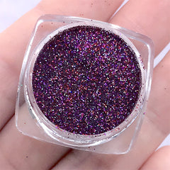 Holo Glitter Powder | Holographic Glittery Powder | Iridescent Embellishments for Resin Art (Purple / 0.2mm / 2.5g)