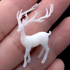 Reindeer Resin Inclusion | Fairytale Animal Embellishment for Resin Art | Terrarium Jewellery Supplies (1 piece / 21mm x 31mm)