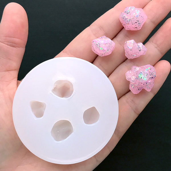 Rough Gem Silicone Mold, 3D Gemstone Mold, Raw Crystal Mould, Fake, MiniatureSweet, Kawaii Resin Crafts, Decoden Cabochons Supplies