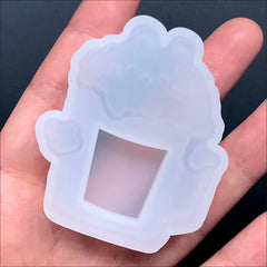 Kawaii Beer Animal Shaker Charm Silicone Mold for Resin Jewelry DIY | Cute Resin Shaker Making (45mm x 52mm)