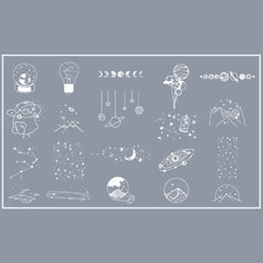 Cosmos Sticker Flakes | Astronomy and Astrology Stickers | Solar System Planet Star PVC Stickers (Set of 40 pcs)