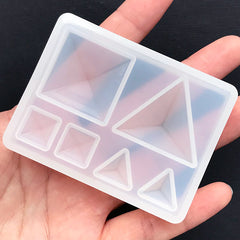 Triangle Pyramid and Square Pyramid Silicone Mold (6 Cavity) | Geometric Soft Mold | Kawaii UV Resin Craft Supplies