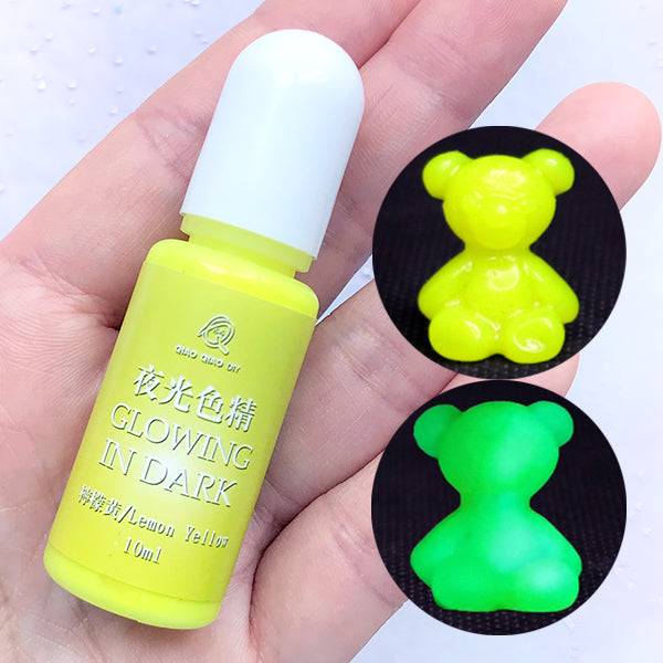 Epoxy Resin Dye in Glow in the Dark Color, UV Resin Pigment, Resin C, MiniatureSweet, Kawaii Resin Crafts, Decoden Cabochons Supplies