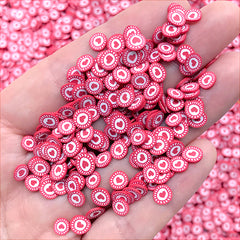 Miniature Heart Peppermint Candy | Dollhouse Sweet Deco | Kawaii Polymer Clay Slices | Mini Christmas Embellishments (5 grams)