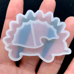 Porcupine Shaker Cabochon Silicone Mold | Hedgehog Resin Shaker Charm DIY | Kawaii Resin Jewelry Making (56mm x 42mm)