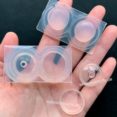 Round Miniature Cookie Container and Lid Silicone Mold (2 Cavity) | 3D Dollhouse Pastry Storage Box Mold | Mini Food DIY | Resin Crafts