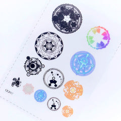 Magical Girl Magic Circle Clear Film Sheet for Resin Jewelry DIY | Mahou Kei Resin Inclusions | Filling Materials for UV Resin Crafts