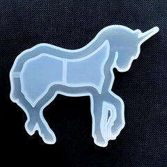 Unicorn Resin Shaker Silicone Mold | Magical Shaker Charm DIY | Kawaii Decoden Cabochon Mold | Magical Girl Jewelry Supplies (80mm x 64mm)