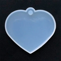 Heart Charm Silicone Mold | Resin Jewelry Mold | Keychain Tag DIY | Kawaii Resin Art Supplies (54mm x 49mm)