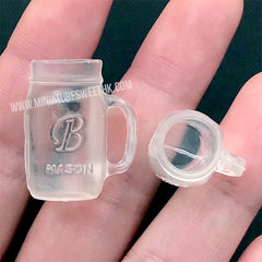 3D Dollhouse Mason Drinking Jar Silicone Mold (2 Cavity) | Miniature Mason Cup Mold | Doll House Drink DIY | UV Resin Crafts
