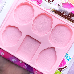 Kawaii Chocolate Silicone Mold in Antique Style (6 Cavity) | Epoxy Resin Mold | Fake Food Jewelry Making | Sweet Decoden