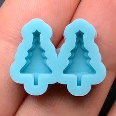 Mini Christmas Tree Silicone Mold (2 Cavity) | Festive Holiday Stud Earrings DIY | Epoxy Resin Mold | Polymer Clay Mould (7mm x 11mm)