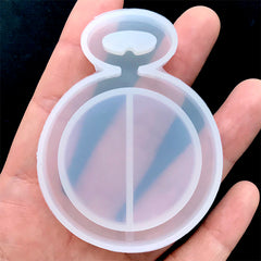 Pocket Watch Shaker Silicone Mold | Kawaii Resin Shaker Charm DIY | Waterfall Decoden Cabochon Making | Resin Craft Supplies (49mm x 65mm)