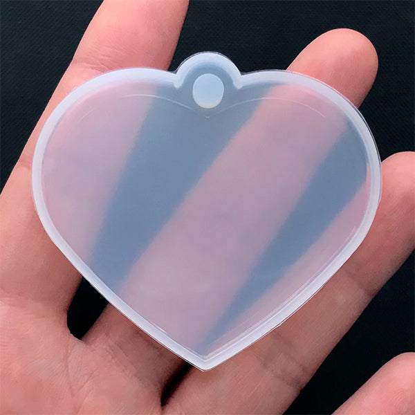 woxinda shiny heart cutout resin silicone molds keychain mould crafts epoxy  resin art diy flowers shape silicone keychain mold 