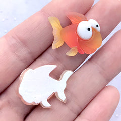 Cartoon Fish Cabochons | Hair Bow Centerpieces | Kawaii Decoden Supplies | Toddler Jewelry DIY (3 pcs / 22mm x 20mm)