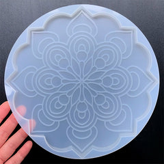 Round Mandala Coaster Silicone Mold | Resin Coaster DIY | Home Decor with Resin (198mm)