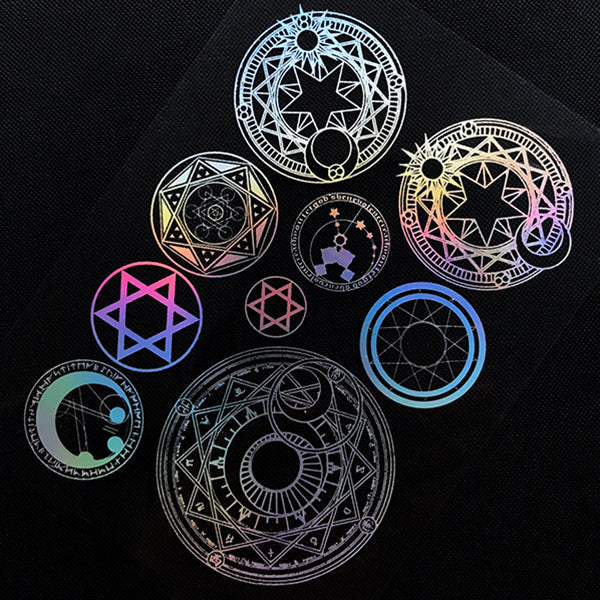 Large Magic Circle Holo Clear Film Sheet | Holographic Resin Inclusions | Magical Girl Embellishments | Mahou Kei Jewelry DIY