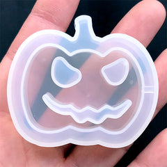 Halloween Pumpkin Resin Shaker Mold | Kawaii Shaker Charm Making | Resin Craft Supplies (51mm x 46mm)