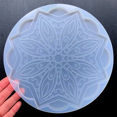 Mandala Flower Coaster Silicone Mold | Resin Coaster Making | Home Decoration Craft | Resin Art Supplies (198mm)