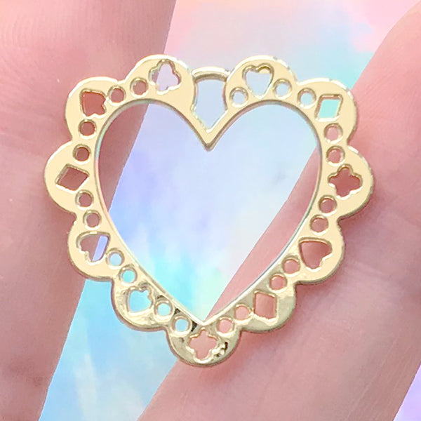 Flower Open Bezel Pendants Alloy Hollow Frame Petal Pendants - Temu