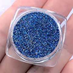Holographic Glitter Powder | Iridescent Glitter | Holo Embellishment for Resin Art | Resin Jewellery DIY (Blue / 0.2mm / 2.5g)