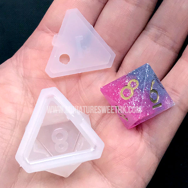 Silicone Dice Mold,Diy Crystal Epoxy Dice,Dice Molds for Resin,Fillet  Square Triangle Dice Art Silicone Moulds for Diy Jewelry Craft Making  Digital