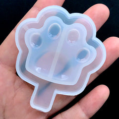 Paw Popsicle Resin Shaker Mold | Kawaii Shaker Charm Silicone Mold | Sweet Deco | Decoden Craft Supplies (53mm x 60mm)