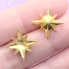 Northern Star Embellishments | Kawaii Resin Inclusions | Resin Art Decoration | Astronomical Jewelry Supplies (4 pcs / Gold / 16mm)