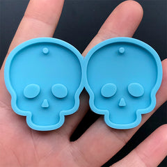 Skull Pendant Silicone Mold (2 Cavity) | Halloween Dangle Earrings DIY | Resin Jewellery Making | Resin Art Supplies (31mm x 36mm)