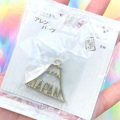 Japan Mt Fuji Open Bezel Charm for UV Resin Filling | Mount Fuji Open Frame | Resin Jewelry Making (1 piece / Gold / 33mm x 28mm)