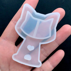 Cat Shaped Gumball Machine Silicone Mold | Decoden Resin Shaker Charm Making | Kawaii Craft Supplies (44mm x 62mm)