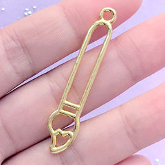 Paint Brush Open Bezel | Painting Brush Charm | Back to School Deco Frame for UV Resin Filling (1 piece / Gold / 9mm x 46mm)