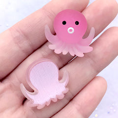 Cartoon Octopus Cabochons | Kawaii Animal Decoden Cabochon | Cute Toddler Hair Bow Jewelry Supplies (3 pcs / 25mm x 23mm)