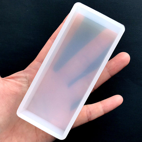 DIY Water Wave Rectangle Silicone Molds, Resin Casting Molds, For UV Resin,  Epoxy Resin Jewelry Making, White, 39x30x12.8mm, Inner Size: 34x25.5mm