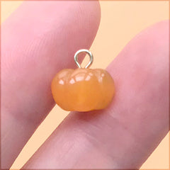 Mini Halloween Pumpkin Charm | Miniature Pumpkin Pendant | Kawaii Jewellery DIY (1 Piece / 10mm x 10mm)