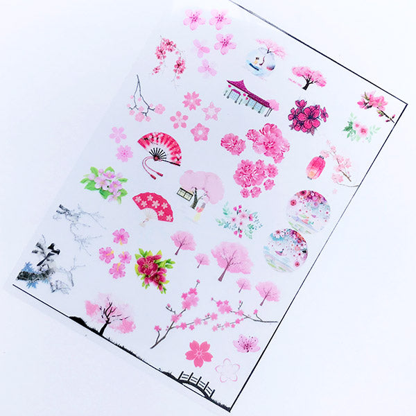 Sakura Clear Film | Flower Embellishments in Oriental Style | Sakura Resin Inclusions | Filling Material for Resin Crafts